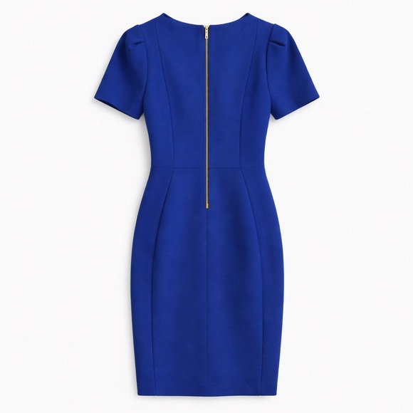 Calvin Klein Blue Work Dress Size 10 Career Office Knee Length Short Sleeve - Picture 4 of 8